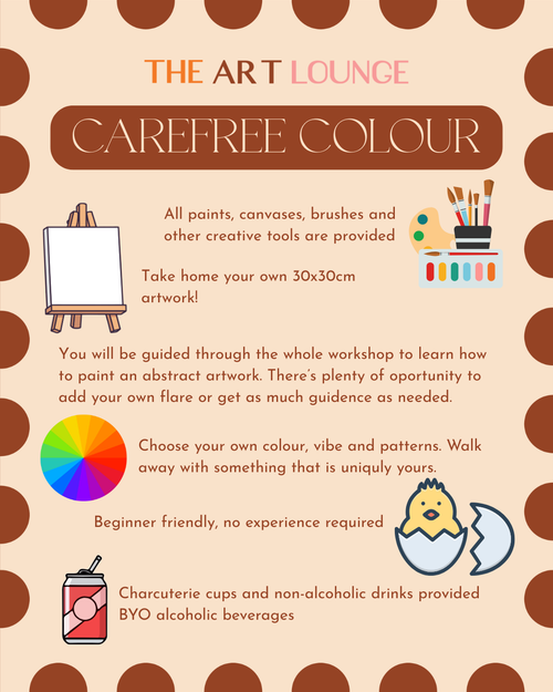 Abstract painting workshop in Launceston Tasmania - Carefree Colour event June 2026